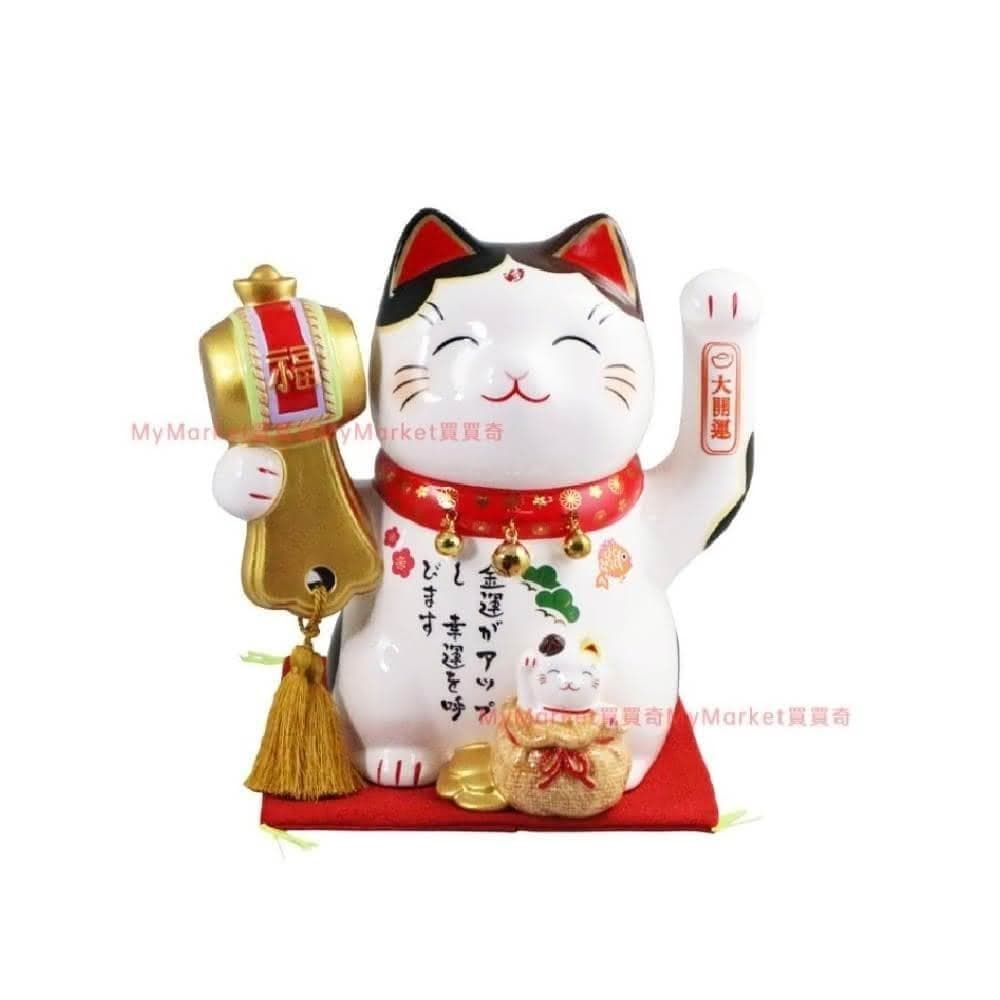 🌟日本進口🌟招福開運貓 (高23.5cm) 大號 招財貓 開店送禮 開業 風水開運 招財擺飾 開運祈福 招福貓 陶瓷