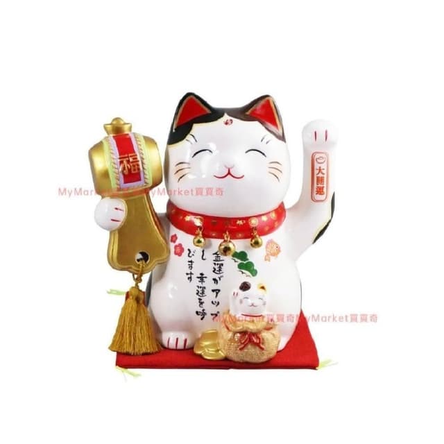 🌟日本進口🌟招福開運貓 (高23.5cm) 大號 招財貓 開店送禮 開業 風水開運 招財擺飾 開運祈福 招福貓 陶瓷