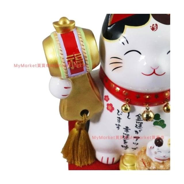 🌟日本進口🌟招福開運貓 (高23.5cm) 大號 招財貓 開店送禮 開業 風水開運 招財擺飾 開運祈福 招福貓 陶瓷
