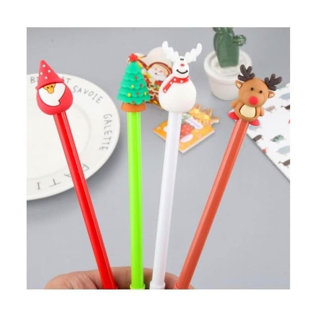 聖誕筆-立體D款 老公公 麋鹿 雪人 小熊 創意文具 中性筆 簽字筆 可愛 卡通筆 水性筆 贈品 交換禮物 招生筆