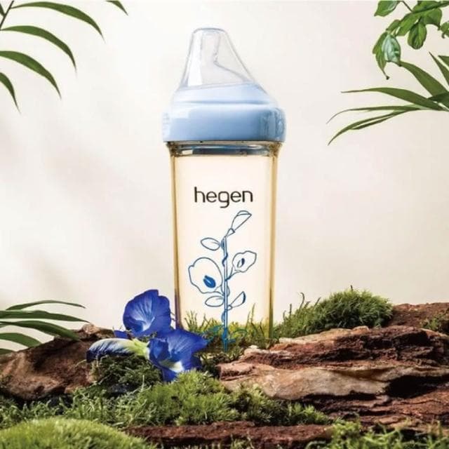 【hegen】PCTO 紫綻花漾禮盒(小金PPSU奶瓶 學習水杯)