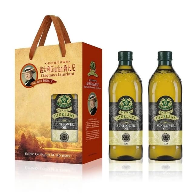 義大利Giurlani喬凡尼 葵花油1L*2瓶雙入禮盒組 過年禮盒/年節送禮(葵花油)