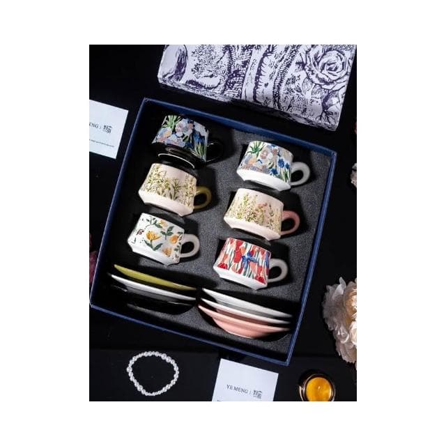 輕奢鳶尾花咖啡杯高檔精緻禮盒套裝結婚送新人伴手禮喬遷生日禮物