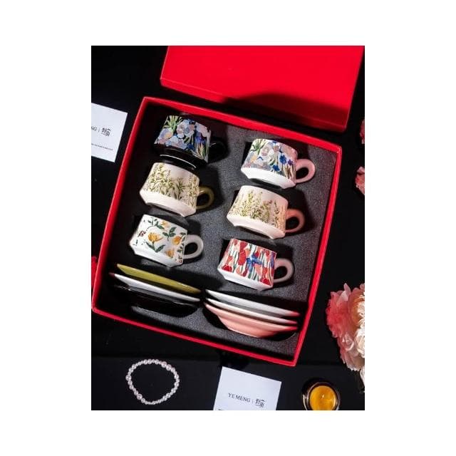 輕奢鳶尾花咖啡杯高檔精緻禮盒套裝結婚送新人伴手禮喬遷生日禮物