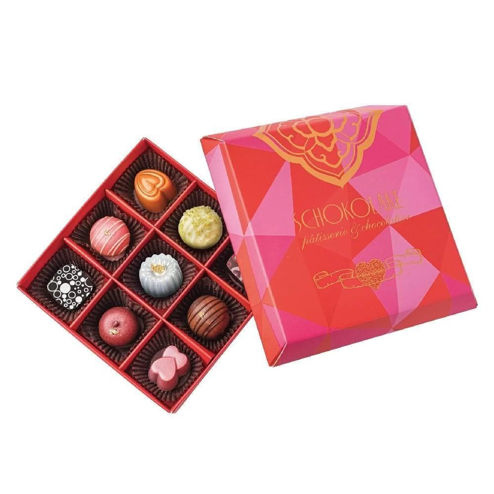 【巧克力雲莊】法式甜心繽紛禮盒9入-純手工含餡巧克力(附提袋_情人節送禮)