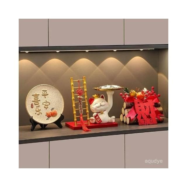 招財貓 招財貓擺件 招財擺飾 鑰匙託盤 玄關擺件 客廳擺飾 家居裝飾品 電視櫃擺件 喬遷禮品 入厝禮物 交換禮物