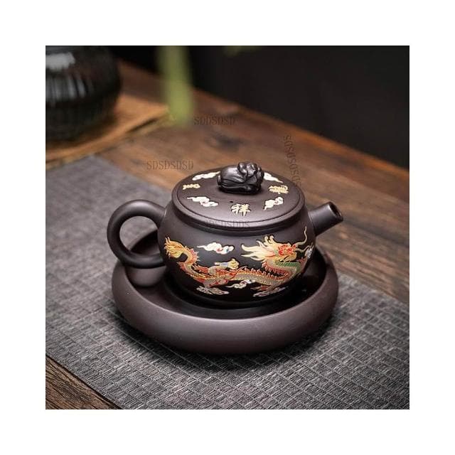 🔥🔥紫砂遇熱變色茶杯 龍鳳呈祥 紫砂壺家用 茶壺 茶具 功夫西施茶具套裝  手工茶器 西施壺鳳鳴 中式茶壺PW
