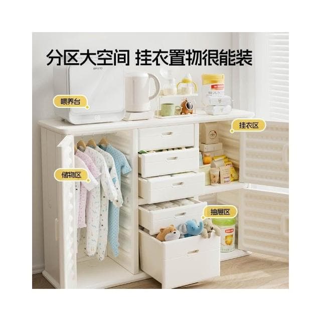 收納櫃寶寶分類置物收納架鬥櫃嬰兒儲物櫃餵養臺衣櫃一體