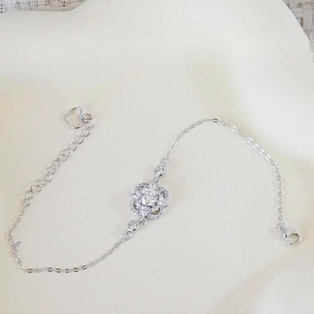 【LEESA】手鏈\高級飾品\女手環\小禮物\S925\莫桑石手鍊\手飾\女生禮物\情人節禮物\鈍銀手鏈\女生手鏈