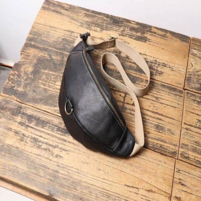 【巴黎精品】紐約精品 父親節禮物 現貨+預購 真皮胸背包胸包真皮革側背包隨身包包-頭層牛皮復古百搭男包包a1js70