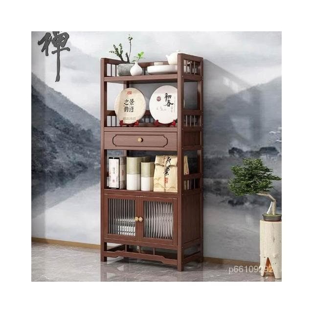 茶水櫃辦公室茶葉櫃子置物架客廳泡茶臺桌邊櫃茶室茶具收納儲物櫃