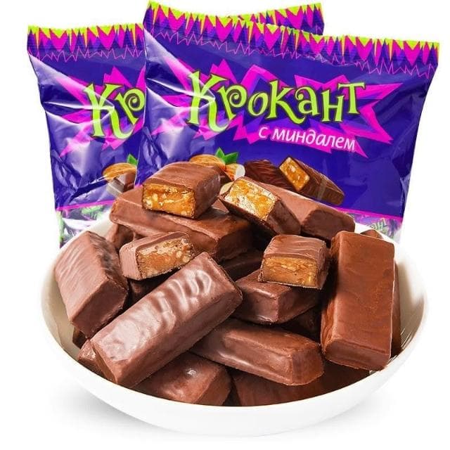 kdv俄羅斯紫皮糖進口小零食品批髮巧剋力夾心糖果散裝喜糖紙皮糖