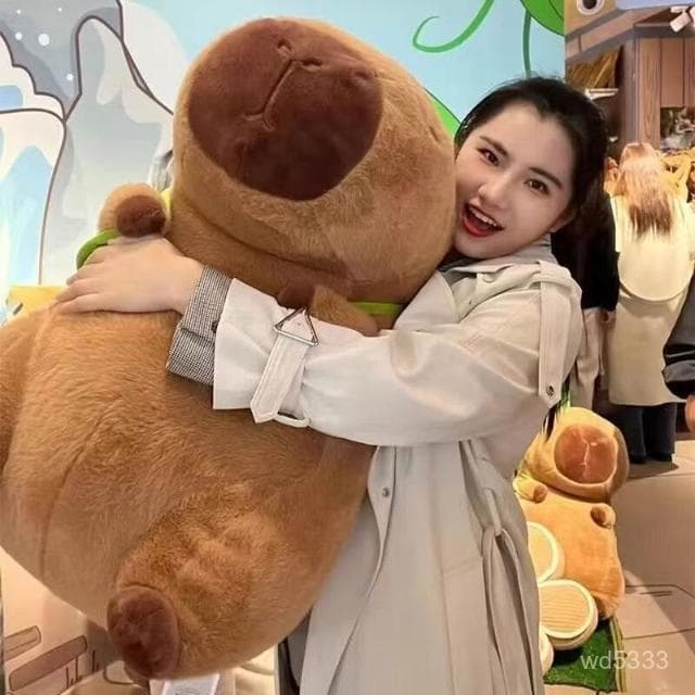 超大卡皮巴拉玩偶抱枕兒童毛絨玩具水豚公仔土撥鼠送女生日禮物