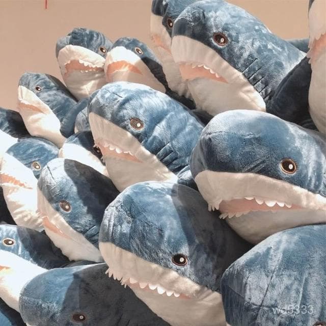 條條衕款宜家大鯊魚抱枕公仔毛絨玩具床上睡覺玩偶生日禮物送女生