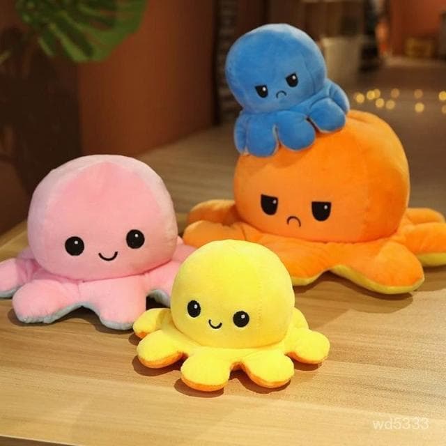 玩具女孩子雙麵章魚小公仔八爪魚毛絨玩具可翻麵變臉玩偶生日禮物