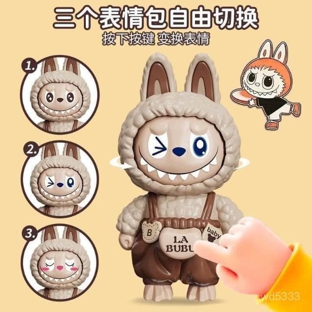 Labubu拉布變臉公仔鑰匙扣潮玩卡通可愛立體掛件擺件禮物解壓玩具