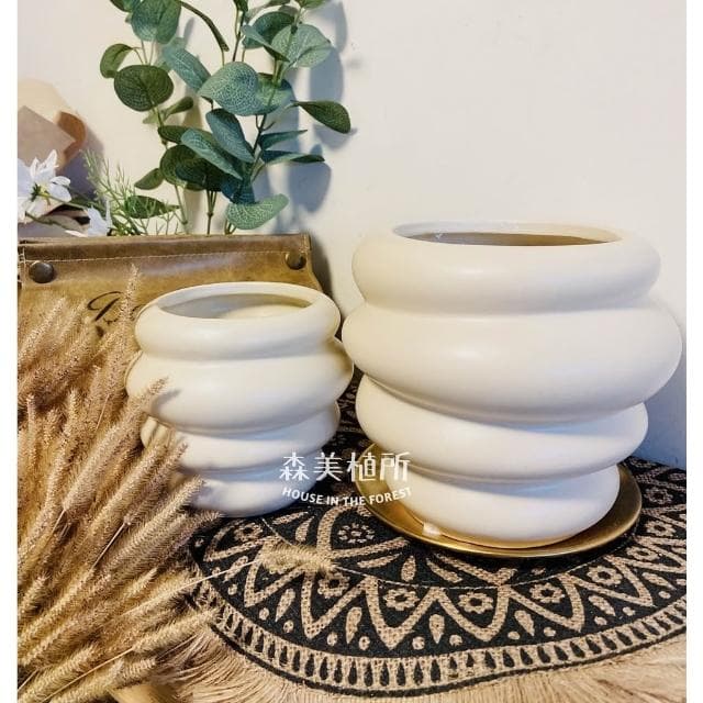 陶盆 甜甜可頌陶盆 花盆 花器 植栽 觀葉植物 多肉植物 花燭 合果芋