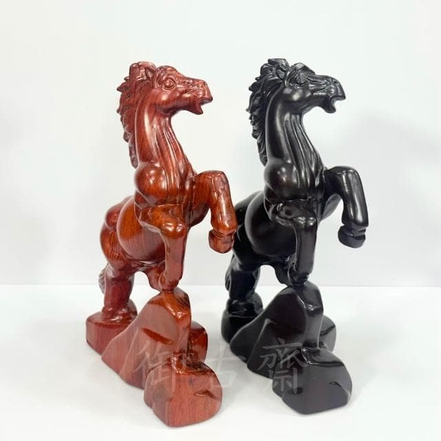 【御古齋】黑檀木 花梨木 精雕寶馬 馬到成功 立馬富貴 招財進寶 開運擺件 店面居家 裝飾擺設 送禮首選 0618