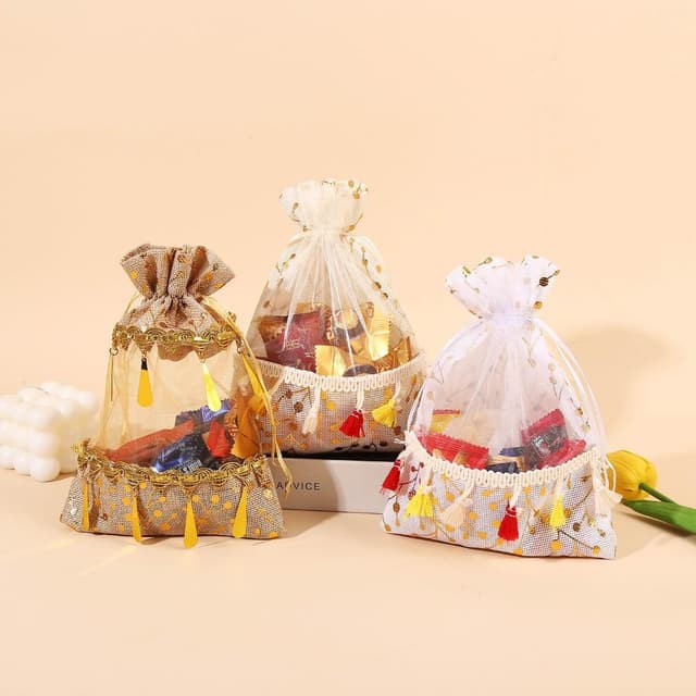 憶香許快樂購 新品 束口 休閒拼接 節慶 禮品袋 節慶送禮 收納袋 回禮 小禮物 收納 伴手禮 束口袋 飾品收納