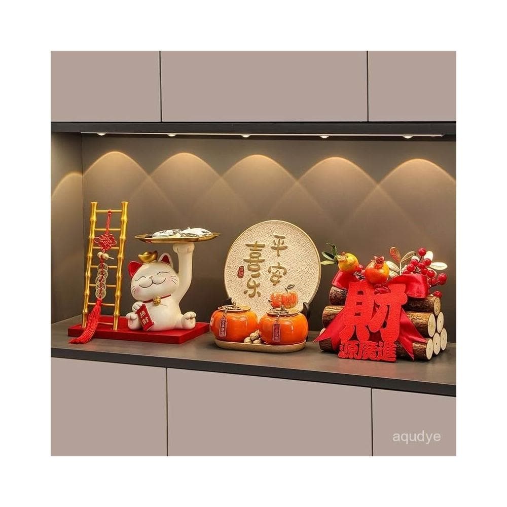 漫生活招財貓 招財貓擺件 招財擺飾 鑰匙託盤 玄關擺件 客廳擺飾 家居裝飾品 電視櫃擺件 喬遷禮品 入厝禮物 交換禮物