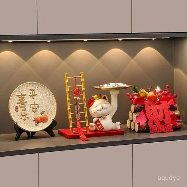 漫生活招財貓 招財貓擺件 招財擺飾 鑰匙託盤 玄關擺件 客廳擺飾 家居裝飾品 電視櫃擺件 喬遷禮品 入厝禮物 交換禮物