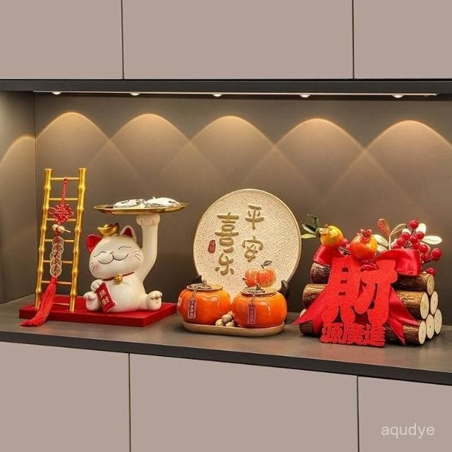 漫生活招財貓 招財貓擺件 招財擺飾 鑰匙託盤 玄關擺件 客廳擺飾 家居裝飾品 電視櫃擺件 喬遷禮品 入厝禮物 交換禮物
