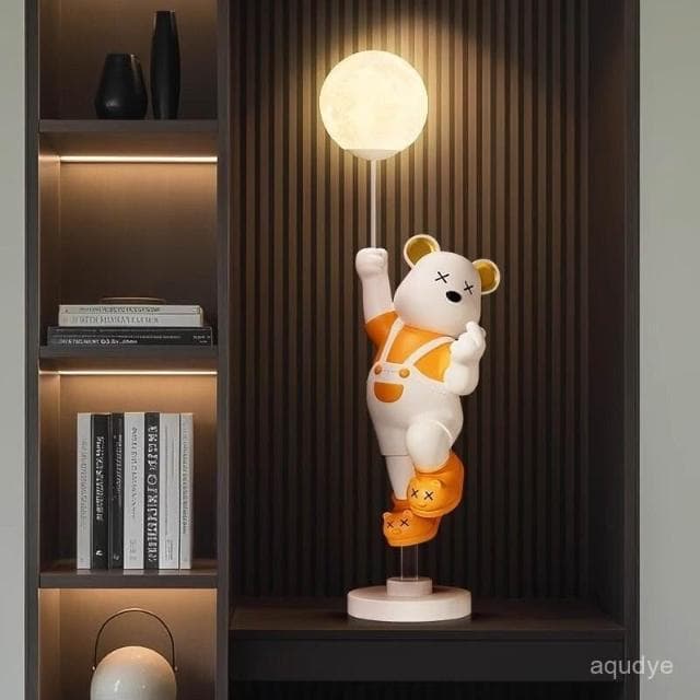 漫生活暴力熊 月球燈擺件 客廳擺件 電視櫃入戶家居裝飾品 大型擺件 落地擺件 居家擺飾 生 喬遷新居 生日送禮 交換禮物