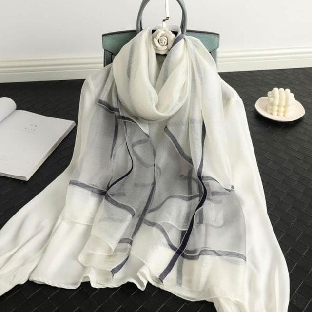 【巴黎精品】現貨+預購 絲質絲巾羊毛圍巾-絲滑拼色格子披肩女配件7色a1gt43