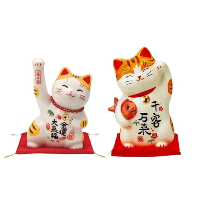 【日本藥師窯】日本直送 佐倉小舖 陶瓷招財貓 千客萬來 招財貓 招福 吉祥物 彩繪招財貓 開運 金運 招福 店面 禮物  擺飾 