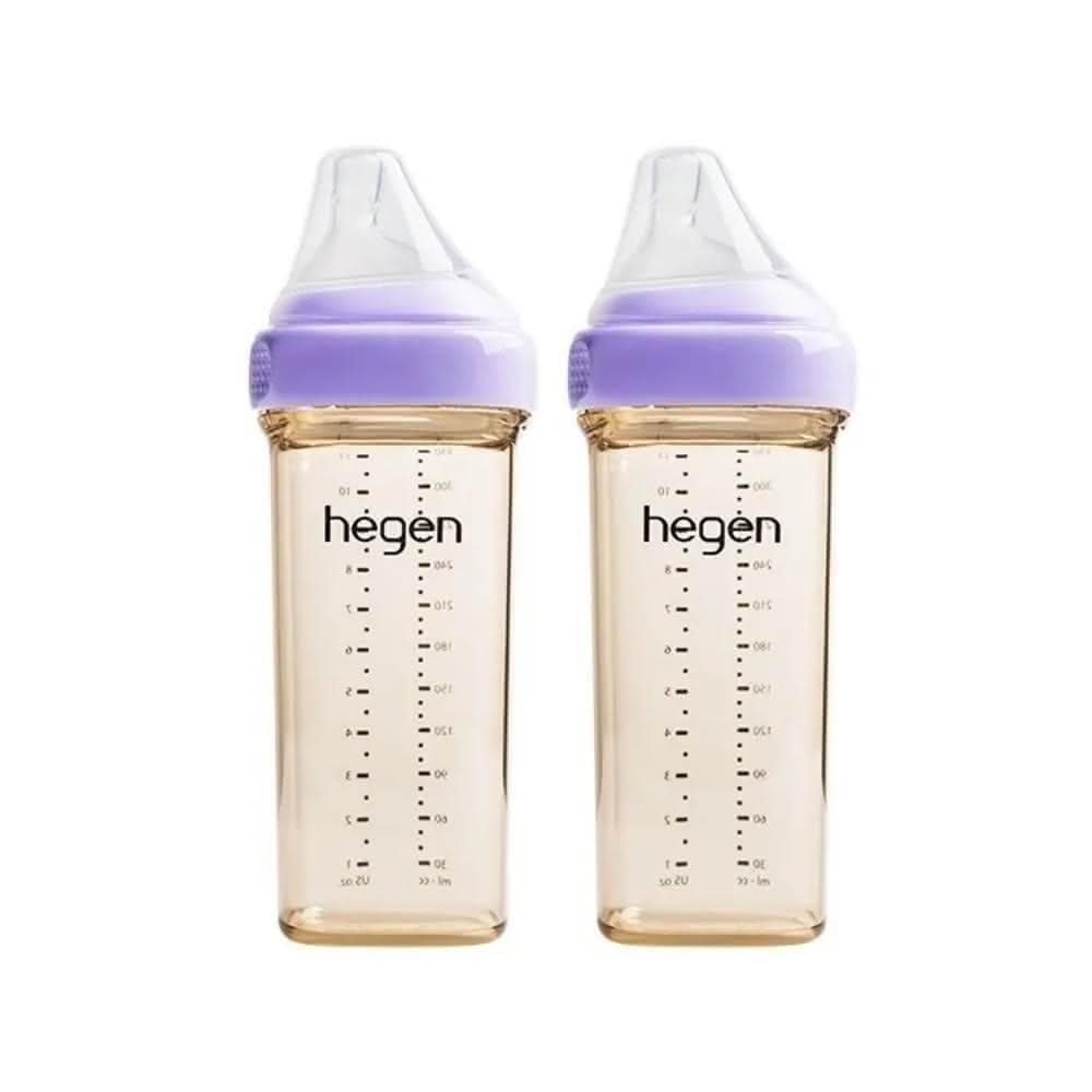 【hegen】金色奇蹟PPSU多功能方圓型寬口奶瓶 330ml 雙瓶組(不含塑化劑/不含雙酚A/不含甲醛)