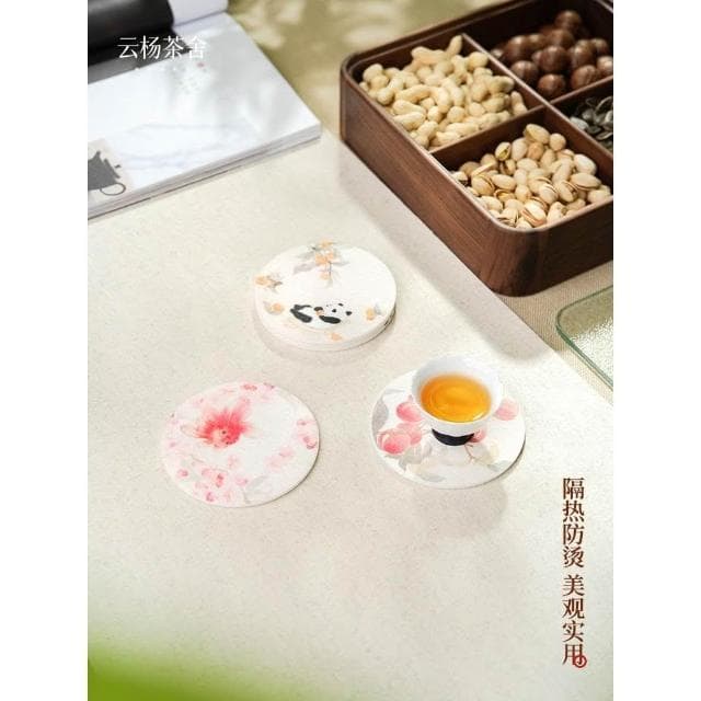 柿柿如意毛氈杯墊幹泡壺承墊片隔熱防燙吸水養壺墊茶道功夫茶具