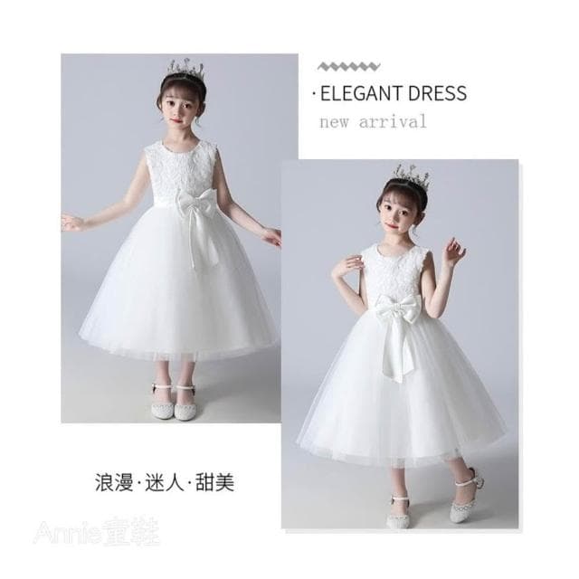 ❤️Annie❤️現貨快速出貨 / 女童畢業洋裝 夢幻禮服 白色背心洋裝 童裝 女童公主裙 婚禮花童禮服 演出服 表演服