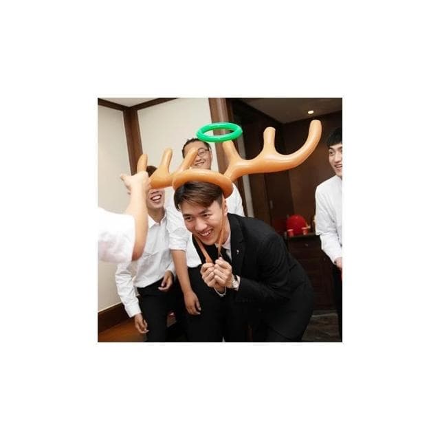 12H快速出貨 (氣球快易送)  新年 充氣麋鹿角 春節遊戲 充氣鹿角帽 兒童玩具 親子遊戲 桌遊 聖誕禮物  玩具