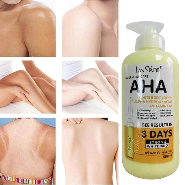 LANSYADE 身體乳液 AHA 維他命C 透亮乳液 保濕 保養品 身體乳 乳液 緊緻肌膚 500ml KBT243