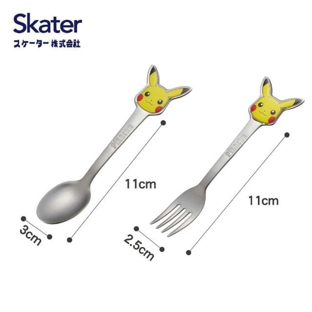 【Skater】日本 兒童餐具 不鏽鋼 餐具 兒童湯匙 兒童叉子 湯匙 叉子 皮卡丘 哆啦A夢 公主 KITTY TOMICA