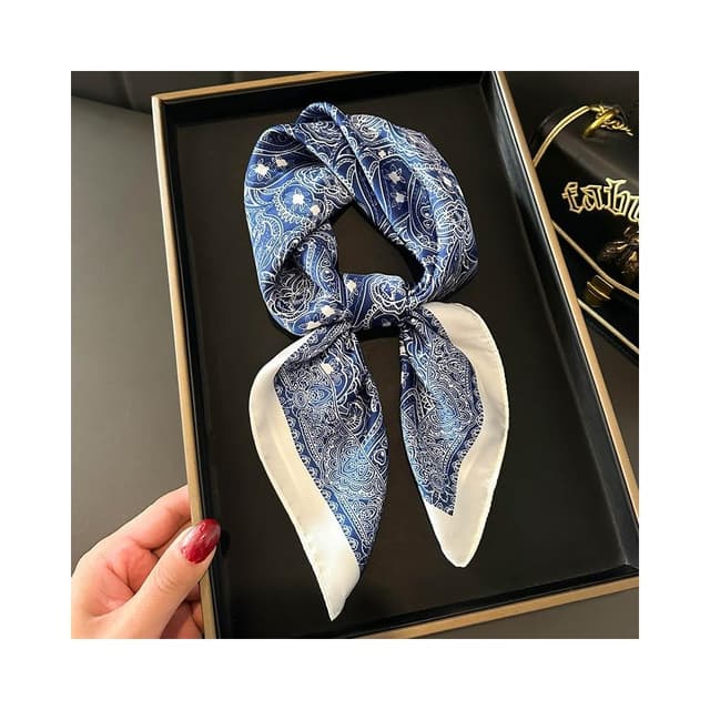 梵花 復古小方巾絲巾女春秋夏季搭配襯衫媽媽護頸飾圍脖子薄紗巾圍巾70