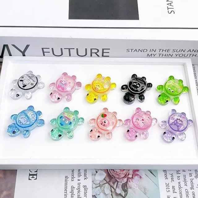 爆閃流沙小烏龜 卡通可愛造型 創意擺飾 樹脂玩具 桌面擺件 驚喜禮物