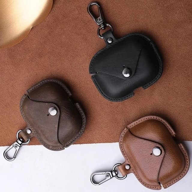 【MoonDy】耳機殼套 耳機防摔殼 耳機殼 蘋果耳機 蘋果周邊 真皮 airpods pro保護套 藍牙耳機殼 無線耳機套