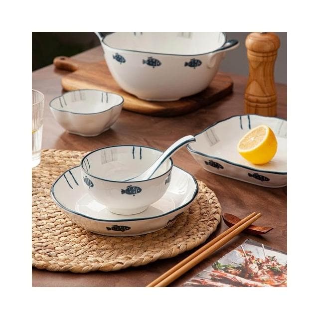 小慕Kogure 碗具 日式碗碟餐具套裝 家用新款喬遷新居簡約現代碗具陶瓷碗盤組合