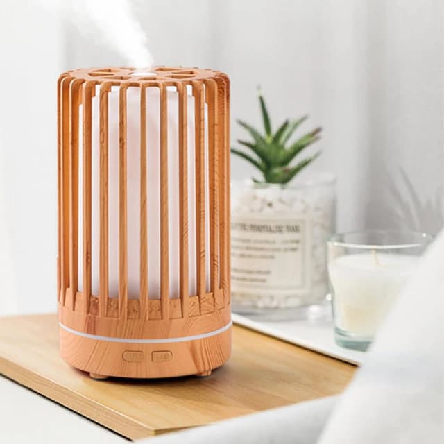 職日生鳥籠木紋香氛機－贈精油(薰香機 水氧機 精油機 香薰機 精油噴霧器 擴香機 生日禮物 畢業禮物)
