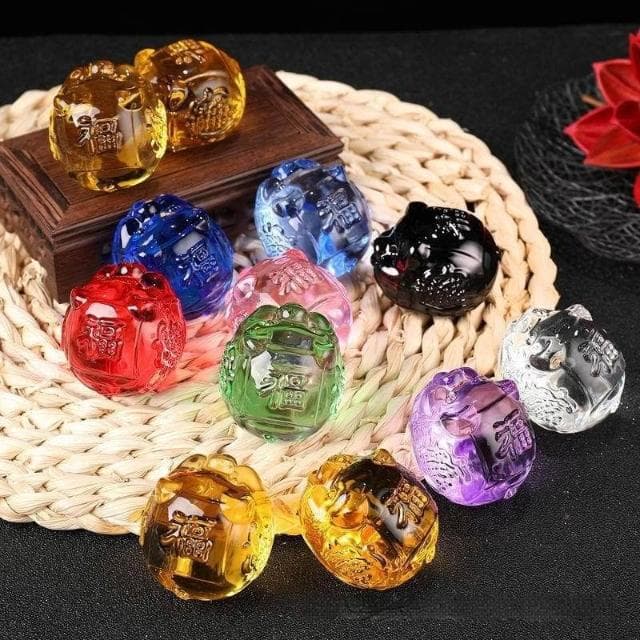 琉璃豬擺飾 招財進寶福豬 水晶金豬 小豬裝飾手工藝品 風水聚財 擺設小禮物 台灣出貨