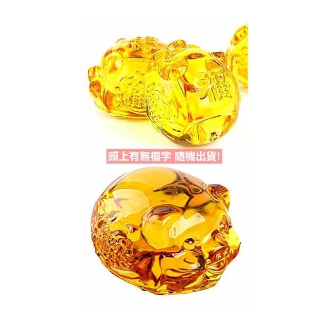 琉璃豬擺飾 招財進寶福豬 水晶金豬 小豬裝飾手工藝品 風水聚財 擺設小禮物 台灣出貨