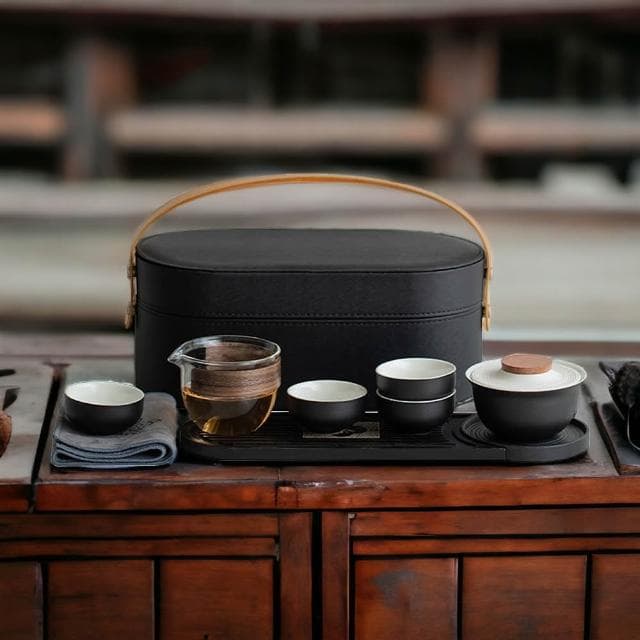 粗陶旅行茶具組/附精美收納盒(泡茶組 茶具 旅行茶具 茶器套裝)