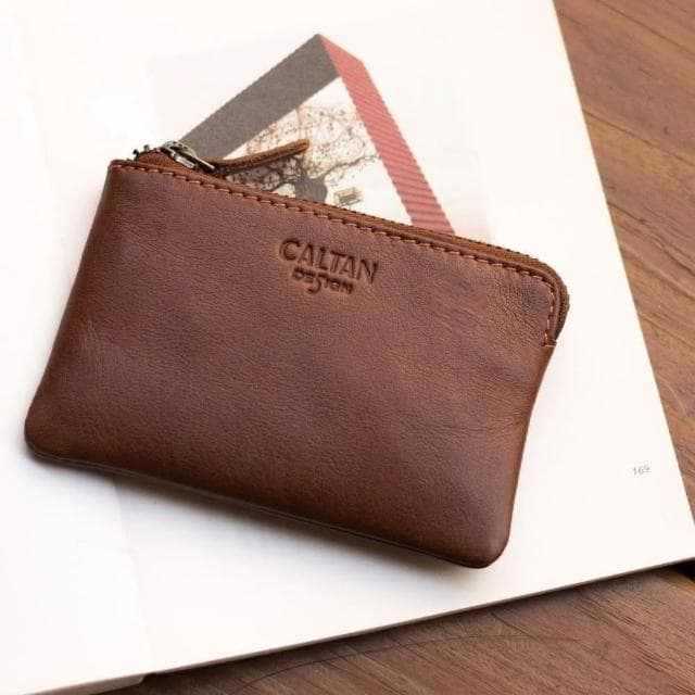 CALTAN DESIGN | 真皮素雅雙拉鍊質感小錢包 072693 五色(真皮 零錢包 禮物 送禮)
