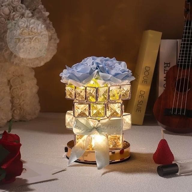 【璟采職人】玫瑰花小夜燈 DIY材料包 玫瑰冰塊燈 diy禮物 桌面擺件 夜燈 氛圍燈 玫瑰燈裝飾燈 生日禮物聖誕禮物