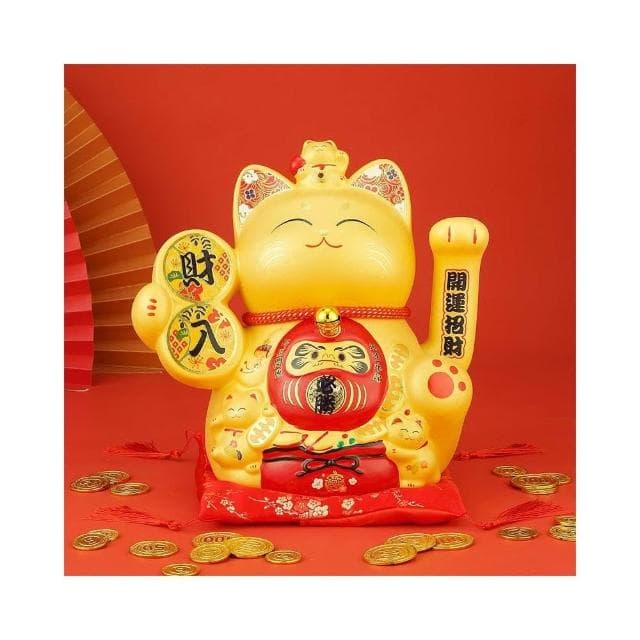 招財貓擺件搖手店鋪開業家居裝飾品陶瓷金色新年送禮高檔商務禮品