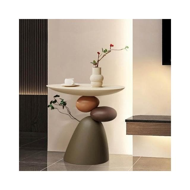 新款下殺🔥 奶油風邊几 沙發邊几 客廳茶几 擺件裝飾品 高級感喬遷新居禮物 石來運轉邊几 落地角几