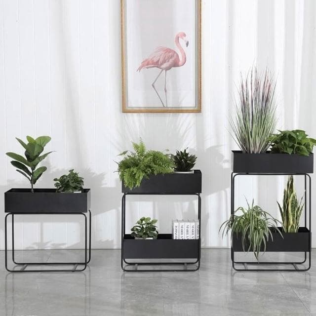 鐵藝花架 鐵藝綠植花架 多層室內綠蘿置物架 客廳走廊盆栽 簡約多肉植物花器 落地陽臺大花盆架