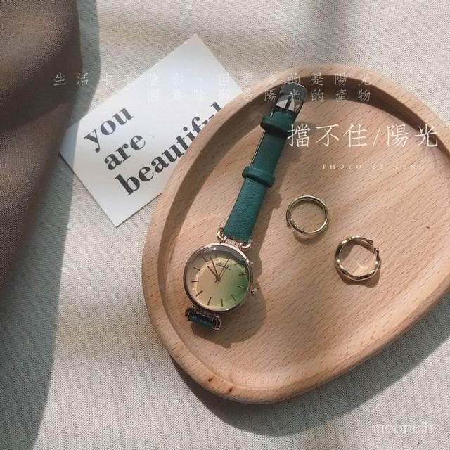 偉偉有道 手錶女款學生簡約氣質文藝時尚輕奢漸變色山茶花高顔值高級感手錶