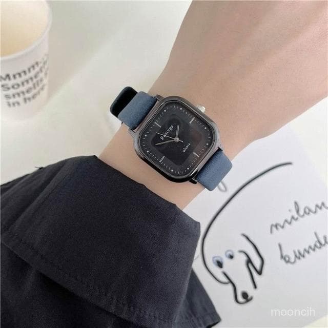 偉偉有道 手錶男女學生輕奢高級感小衆韓版簡約氣質休閒百搭方形複古石英錶